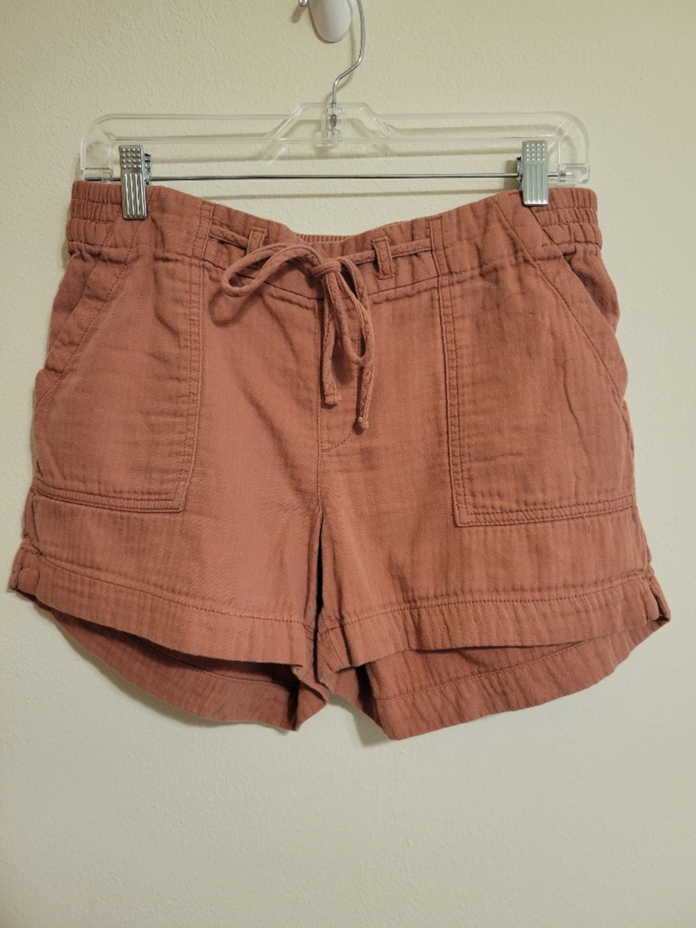 Old Navy High Waisted Linen Blend Shorts in Terracotta